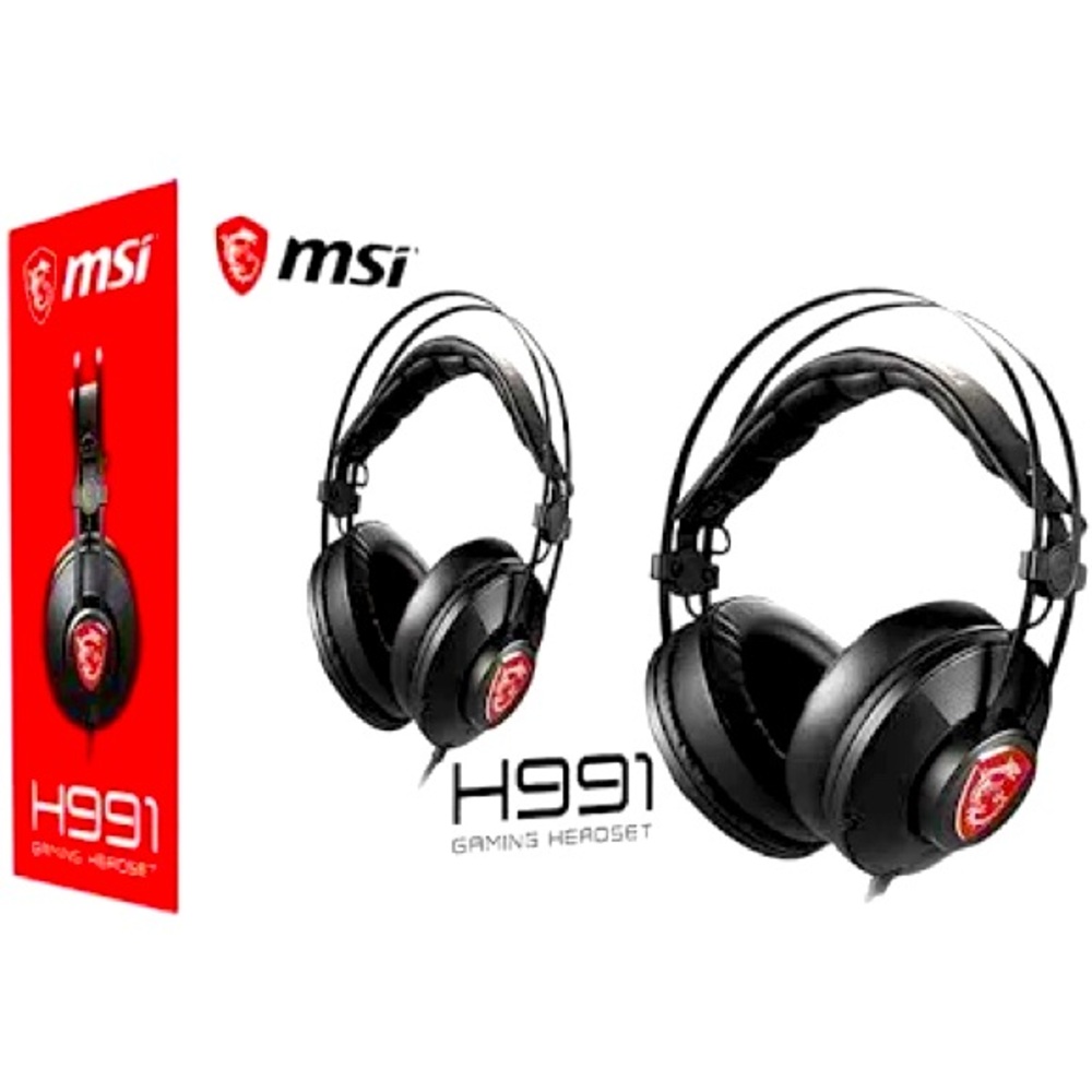 MSI H991 Wired PC Gaming Headset, Built-in Microphone, Noise Cancellation